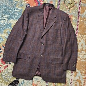 S Cohen Prestige Wool Cashmere Blend Sport Coat Blazer Jacket Men's 41R Plaid